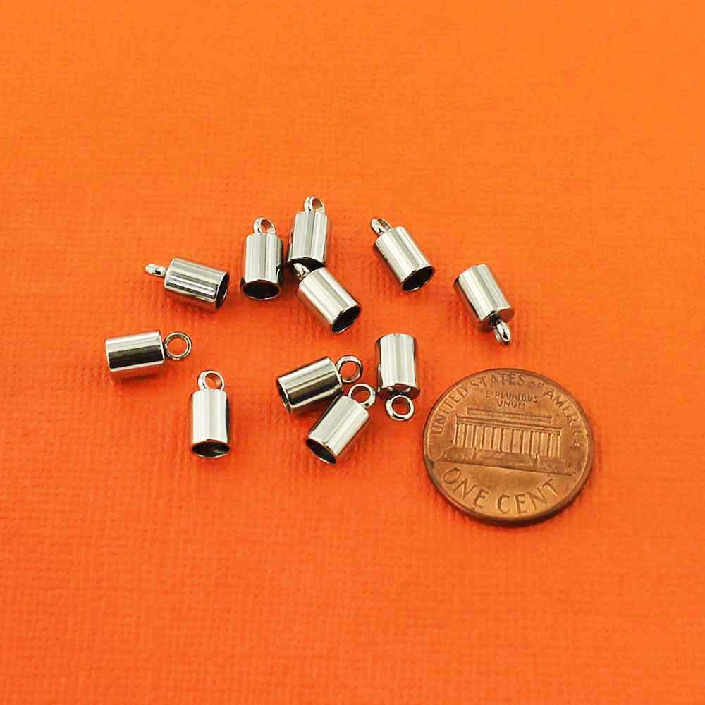 Stainless Steel Cord Ends - 10mm x 5mm - 6 Pieces - FD220