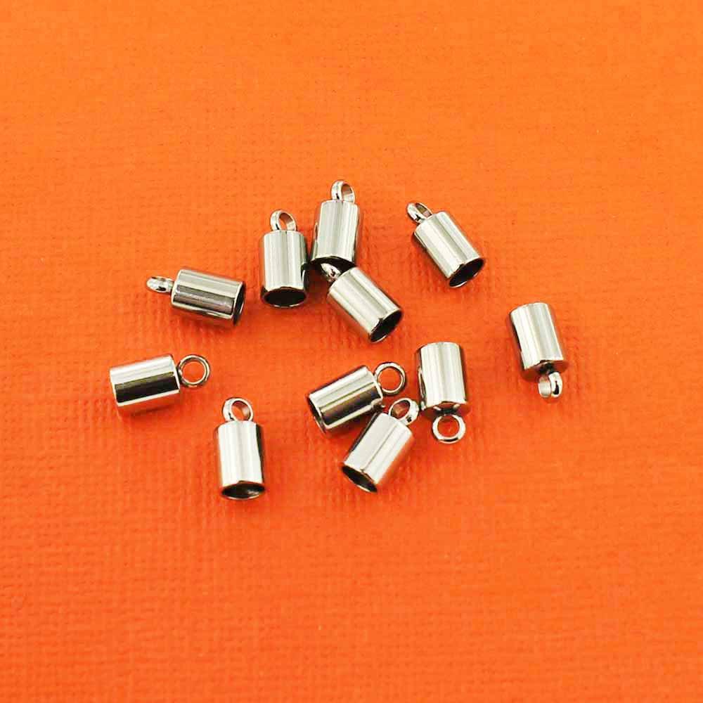 Embouts de cordon en acier inoxydable - 10 mm x 5 mm - 6 pièces - FD220