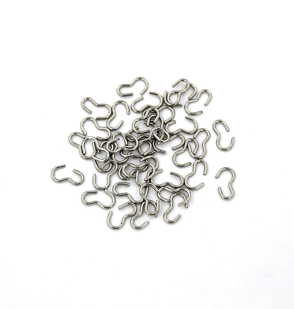 Stainless Steel Crimp Connector Cord Ends - 10.5mm x 6mm - 50 Pieces - FD731