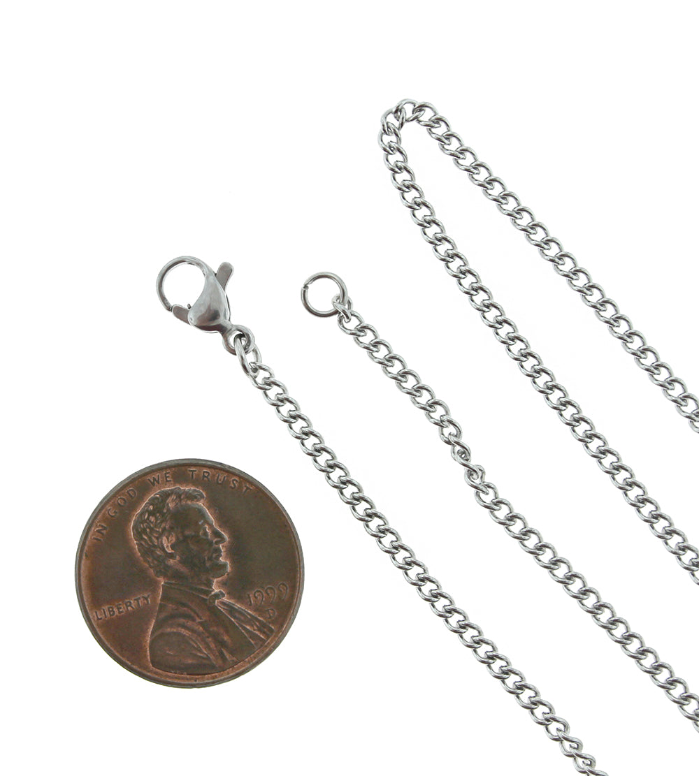 Stainless Steel Curb Chain Necklace 18" - 2mm - Choose Your Quantity!