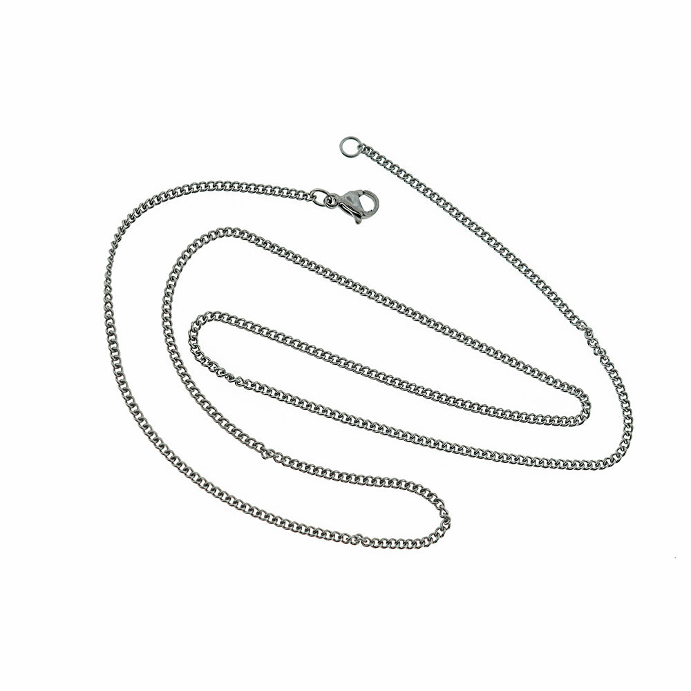 Stainless Steel Curb Chain Necklace 19.5"- 1mm - Choose Your Quantity!
