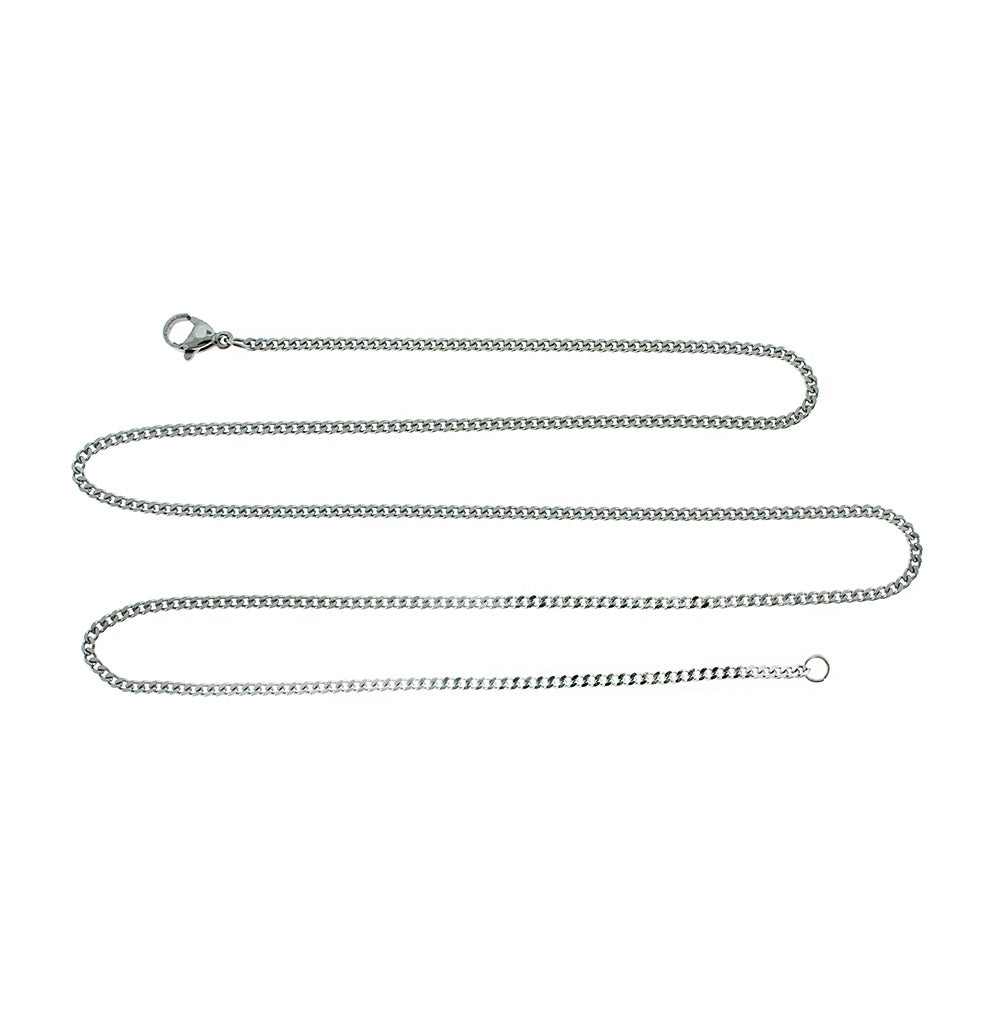 Collier Chaîne Gourmette Acier Inoxydable 21.5"- 1.5mm - 10 Colliers - N611