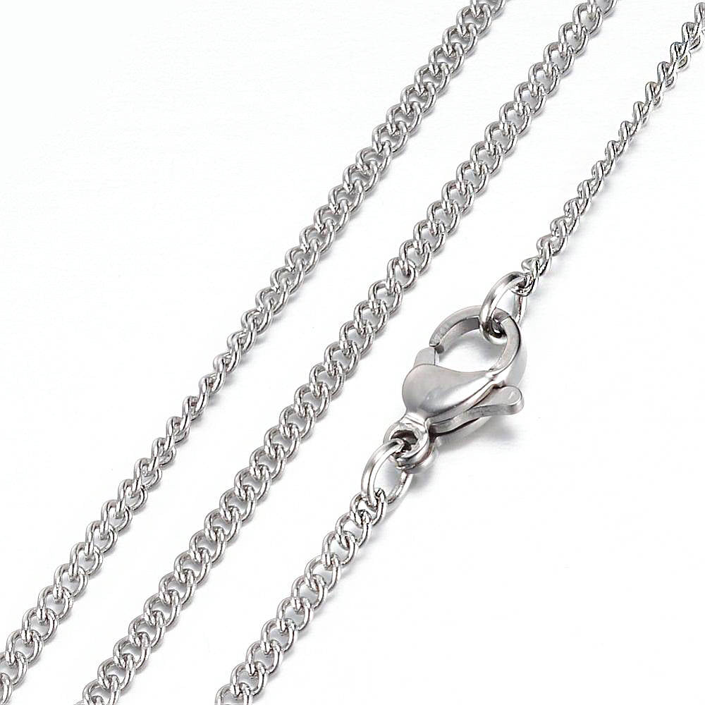Stainless Steel Curb Chain Necklaces 20" - 2mm - Choose Your Quantity!
