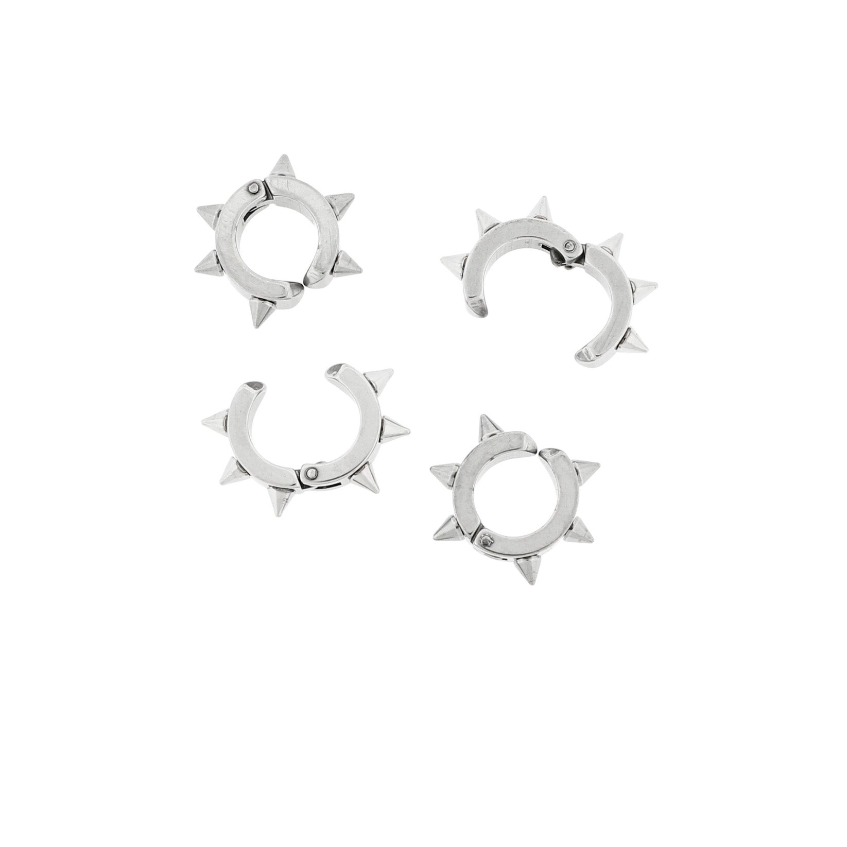 Stainless Steel Earring Cuff - Geometric Spikes - 19mm x 13mm - 1 Pair - Choose Your Tone!
