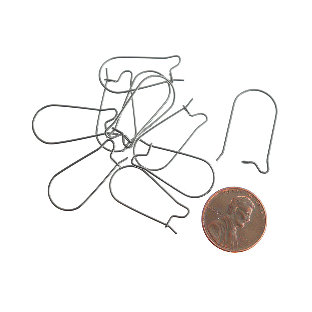 Stainless Steel Earrings - Kidney Style Hooks - 25mm x 12mm - 20 Pieces 10 Pairs - Z012