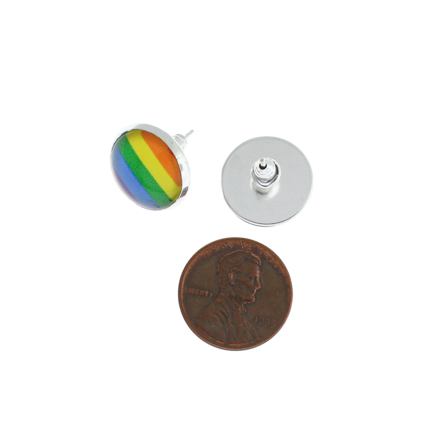 Boucles d'oreilles en acier inoxydable - Clous de fierté LGBTQ - 15 mm - 2 pièces 1 paire - ER181