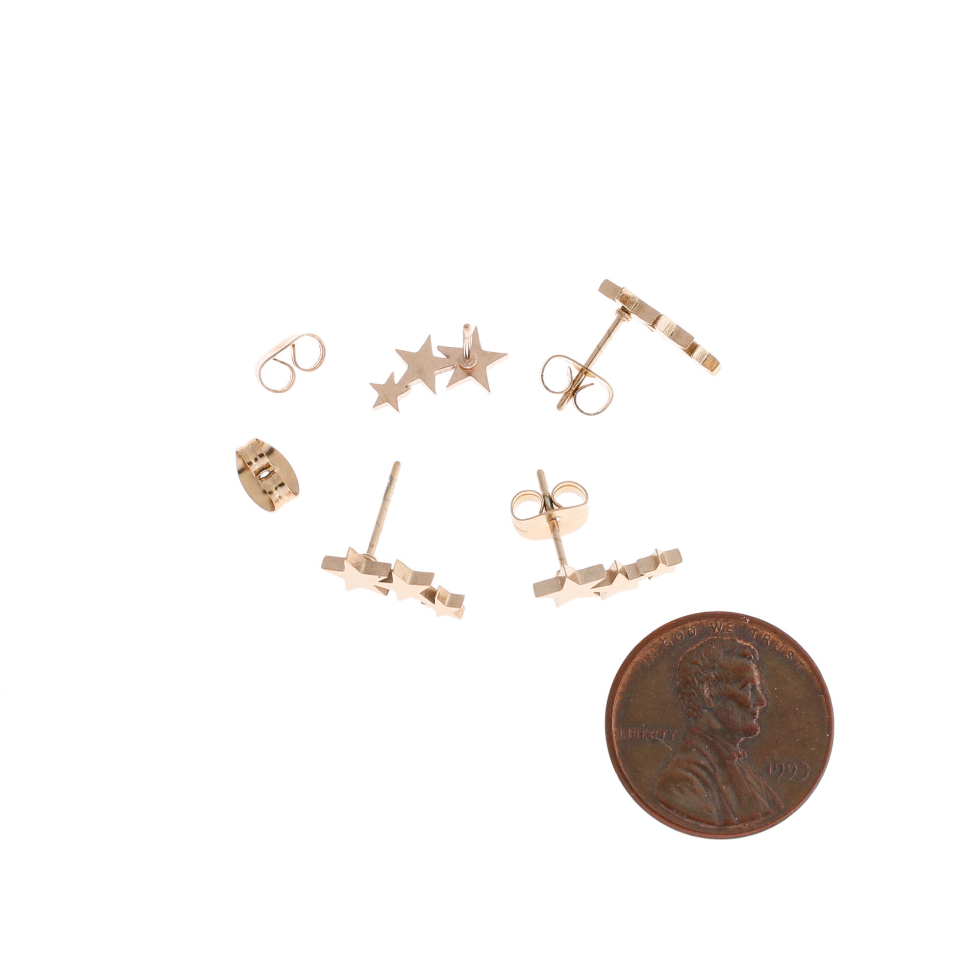 Stainless Steel Earrings - Star Studs - 12mm x 6mm - 1 Pair - Choose Your Tone!