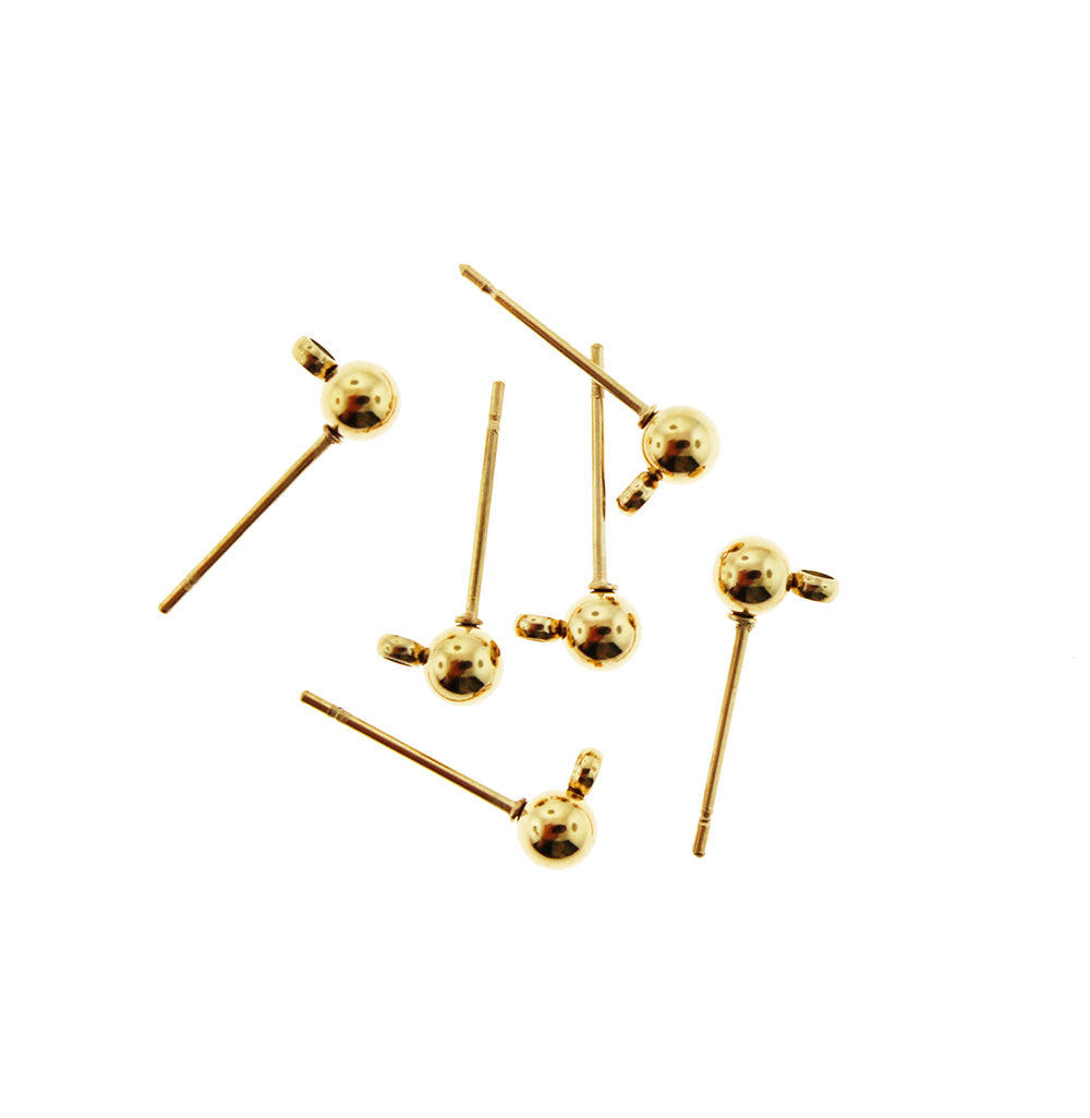 Stainless Steel Earrings - Stud Bases With Loop - 6mm x 4mm x 16mm - 10 Pieces 5 Pairs - Z1089