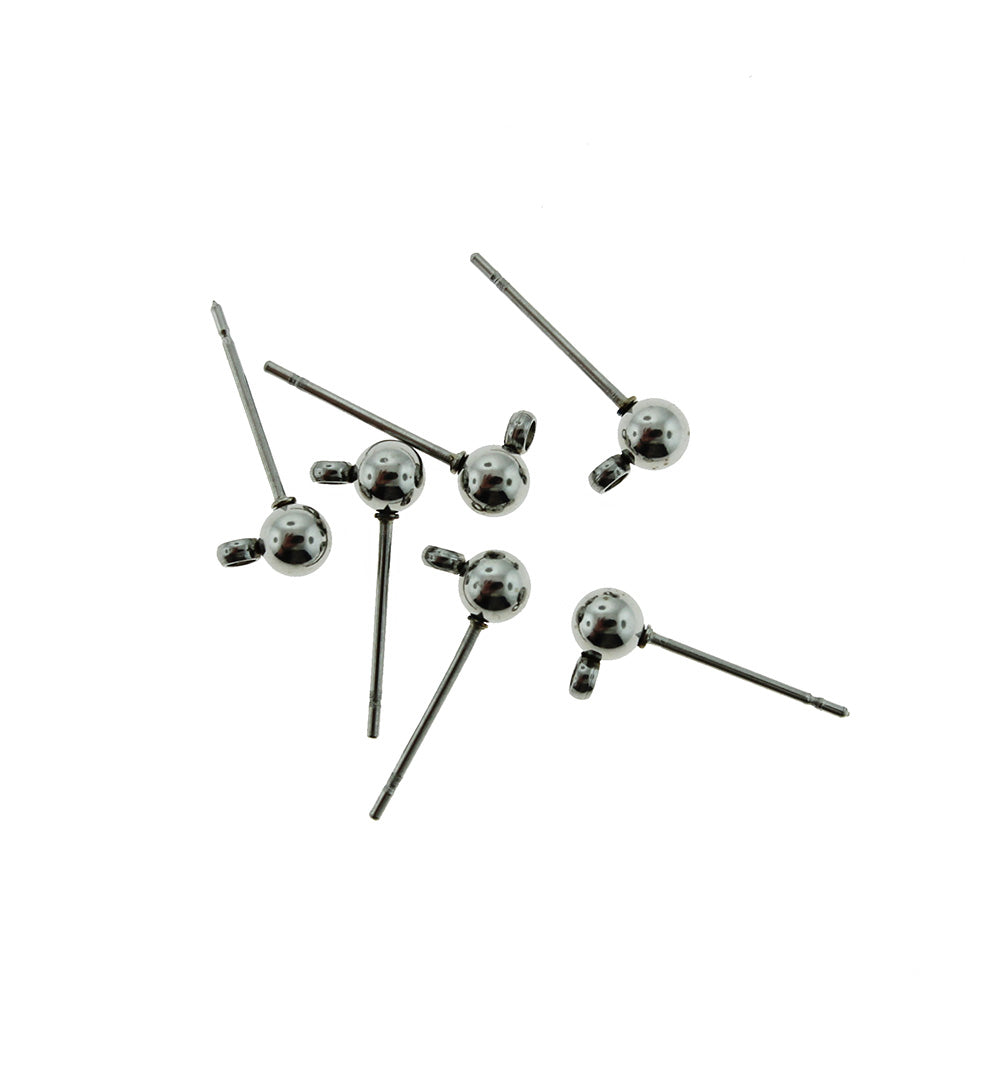 Boucles d'Oreilles Acier Inoxydable - Bases Clou Avec Boucle - 6mm x 4mm x 16mm - 10 Pièces 5 Paires - Z1090