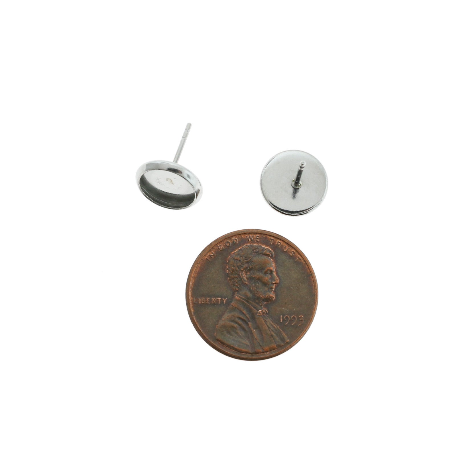 Boucles d'Oreilles Acier Inoxydable - Cabochon Clous - 10mm x 12mm - 12 Pièces 6 Paires - ER148