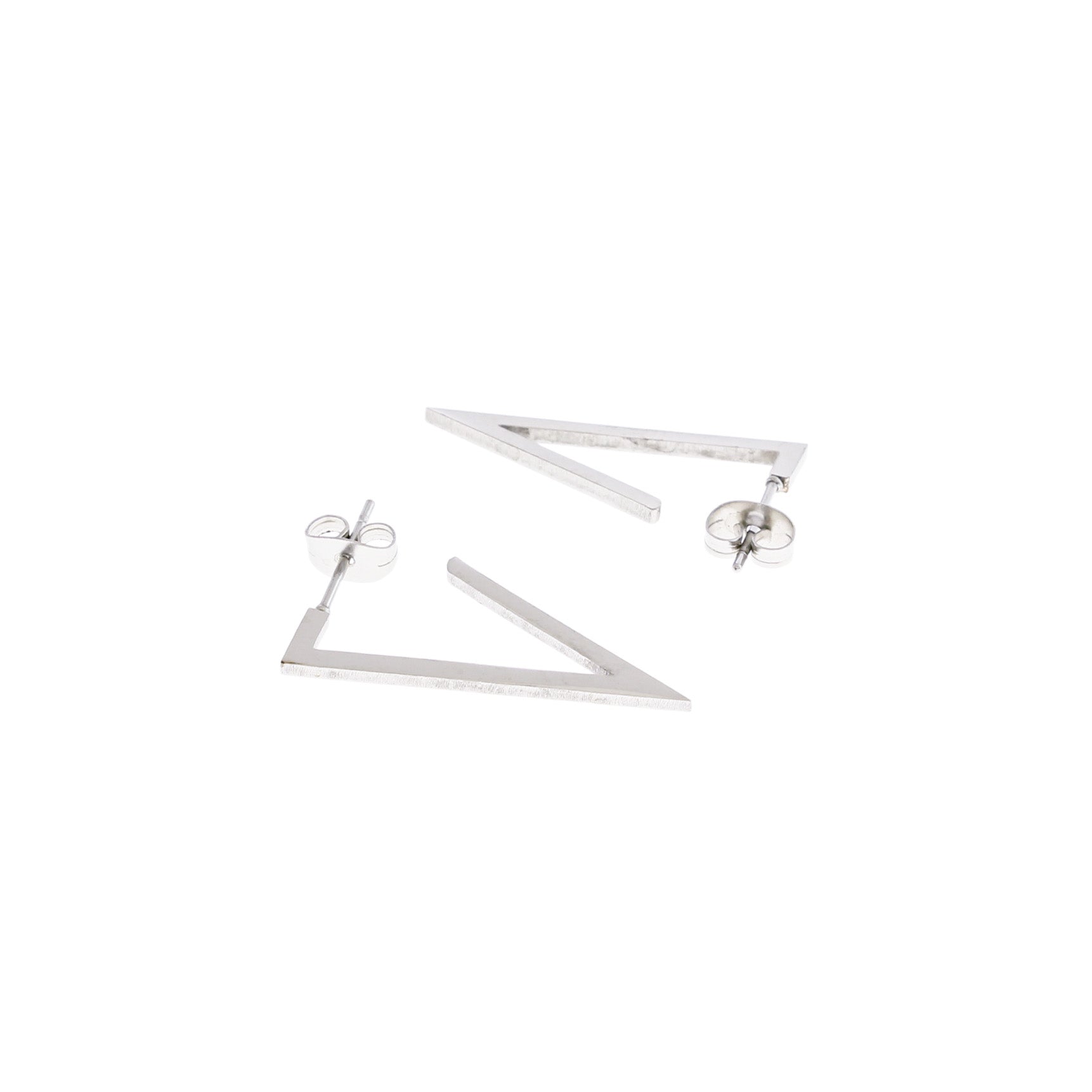 Stainless Steel Earrings - Triangle Studs - 30mm x 20mm - 1 Pair - Choose Your Tone!