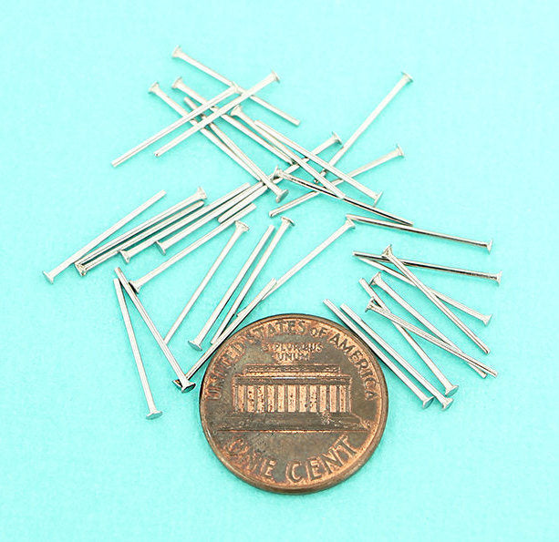 Stainless Steel Flat Head Pins - 20mm - 200 Pins - PIN054