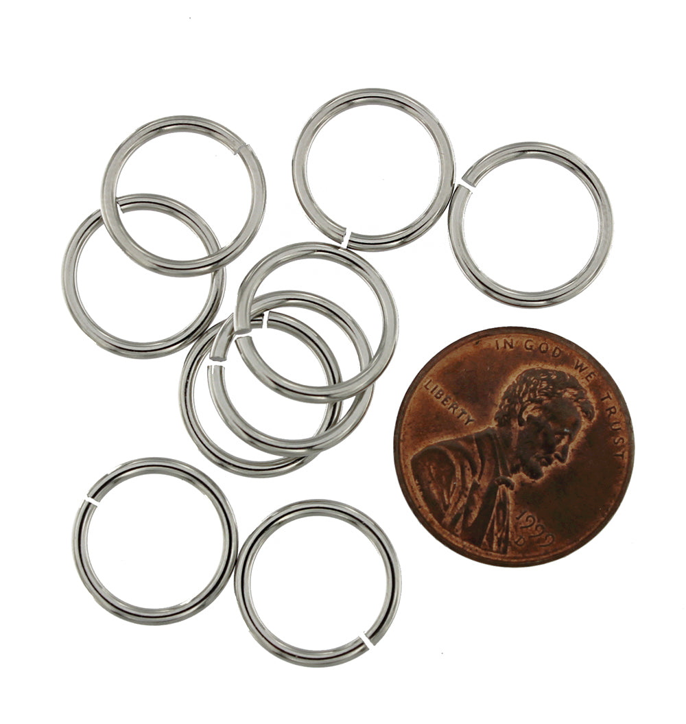 Anneaux en Acier Inoxydable 13mm - Calibre 15 Ouvert - 50 Anneaux - J147