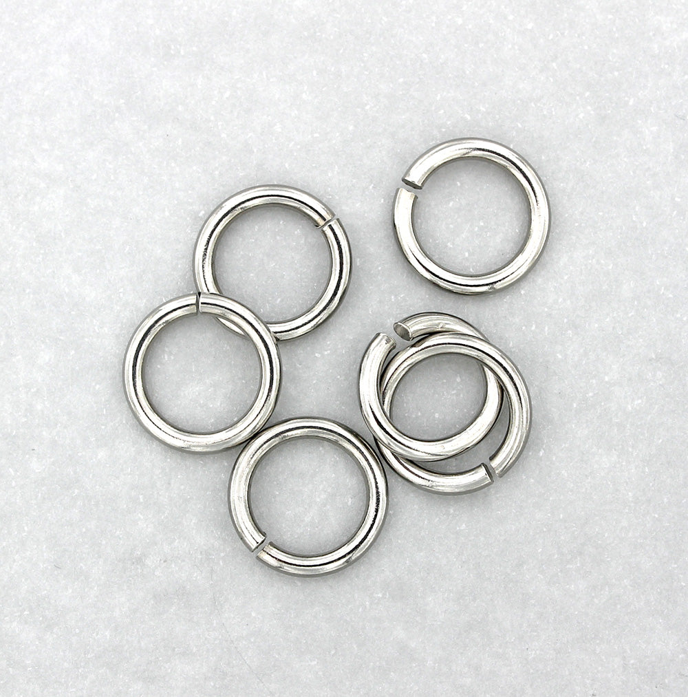 Stainless Steel Jump Rings 14mm - Open 12 Gauge - 50 Rings - J176