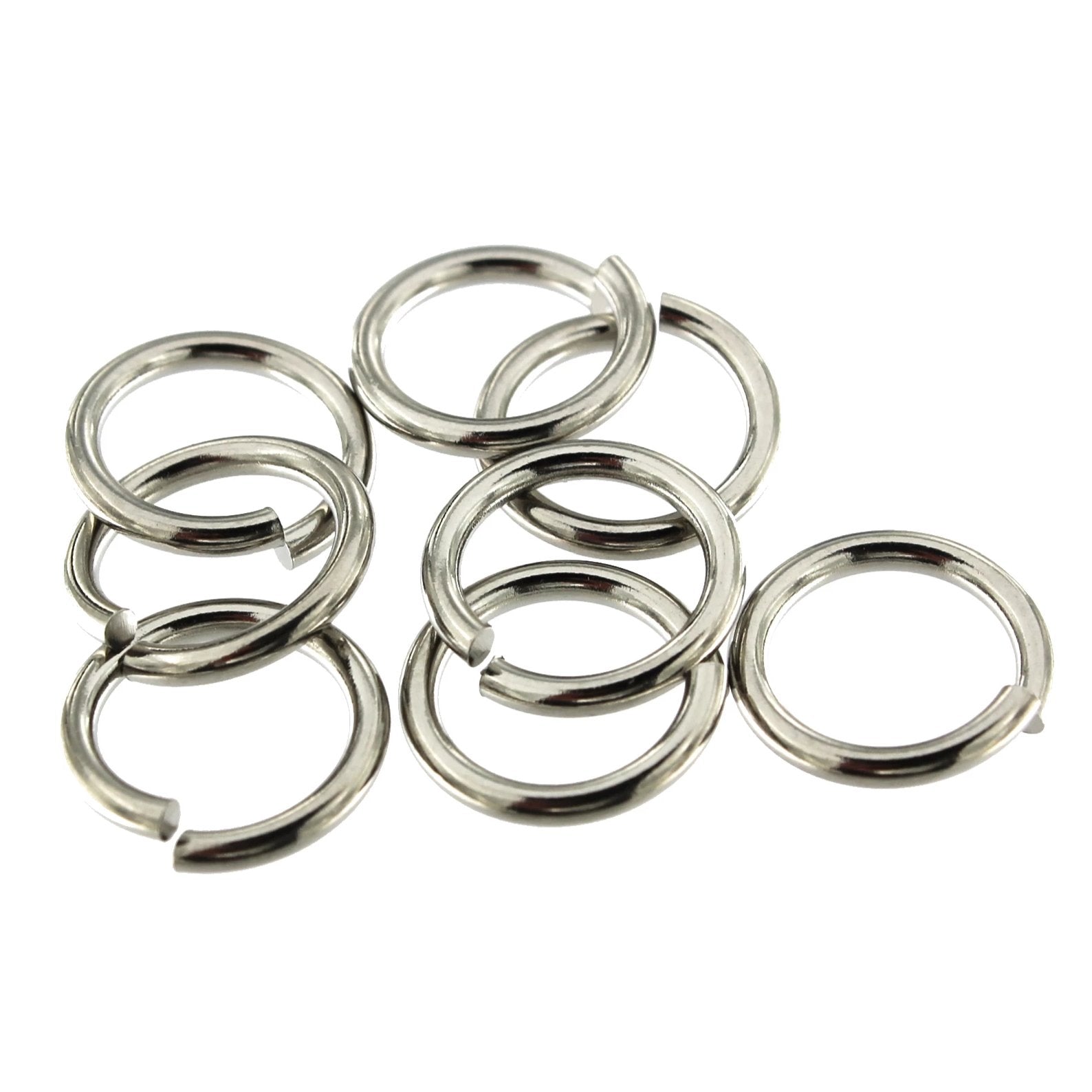 Stainless Steel Jump Rings 14mm - Open 13 Gauge - 50 Rings - J172