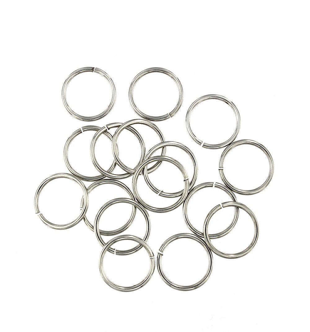 Anneaux en acier inoxydable 16 mm x 1,5 mm - Calibre 15 ouvert - 50 anneaux - J163