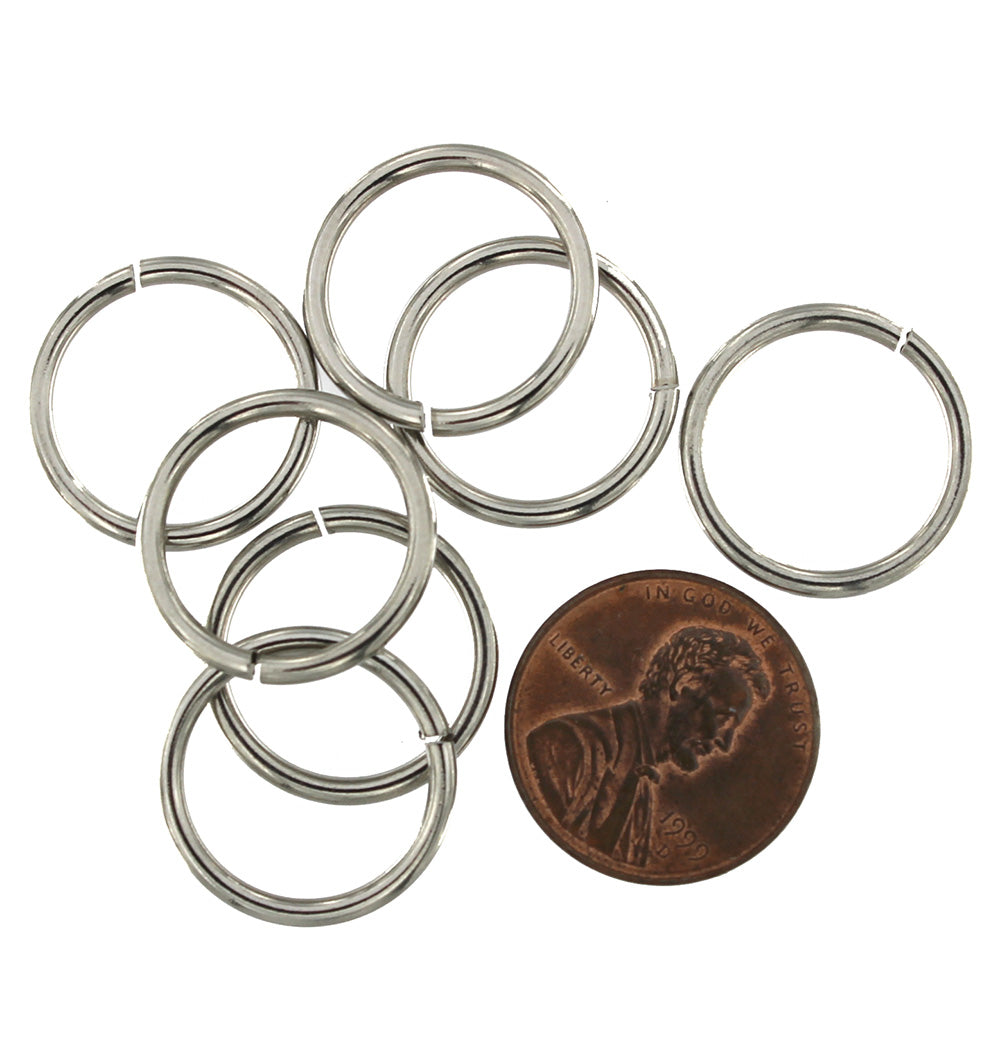 Stainless Steel Jump Rings 18mm - Open 13 Gauge - 50 Rings - J173