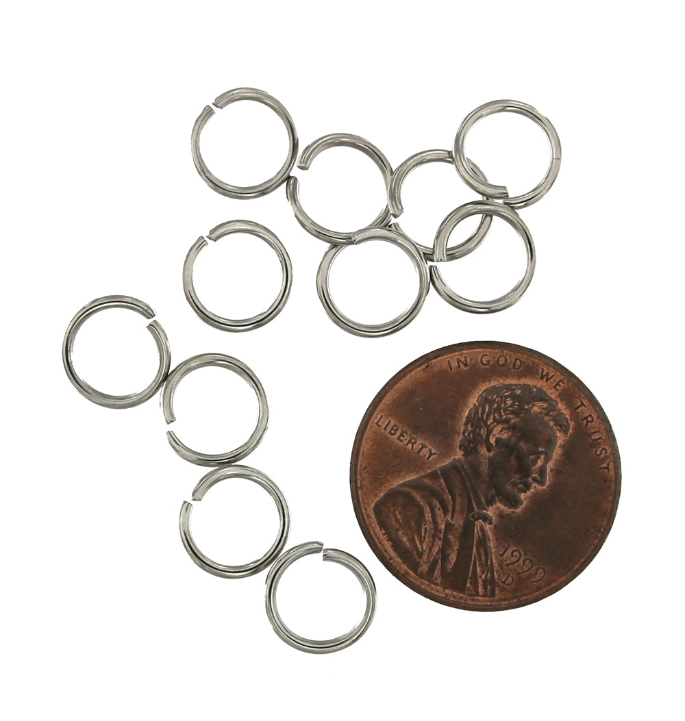 Stainless Steel Jump Rings 8mm x 1mm - Open 18 Gauge - 200 Rings - J130
