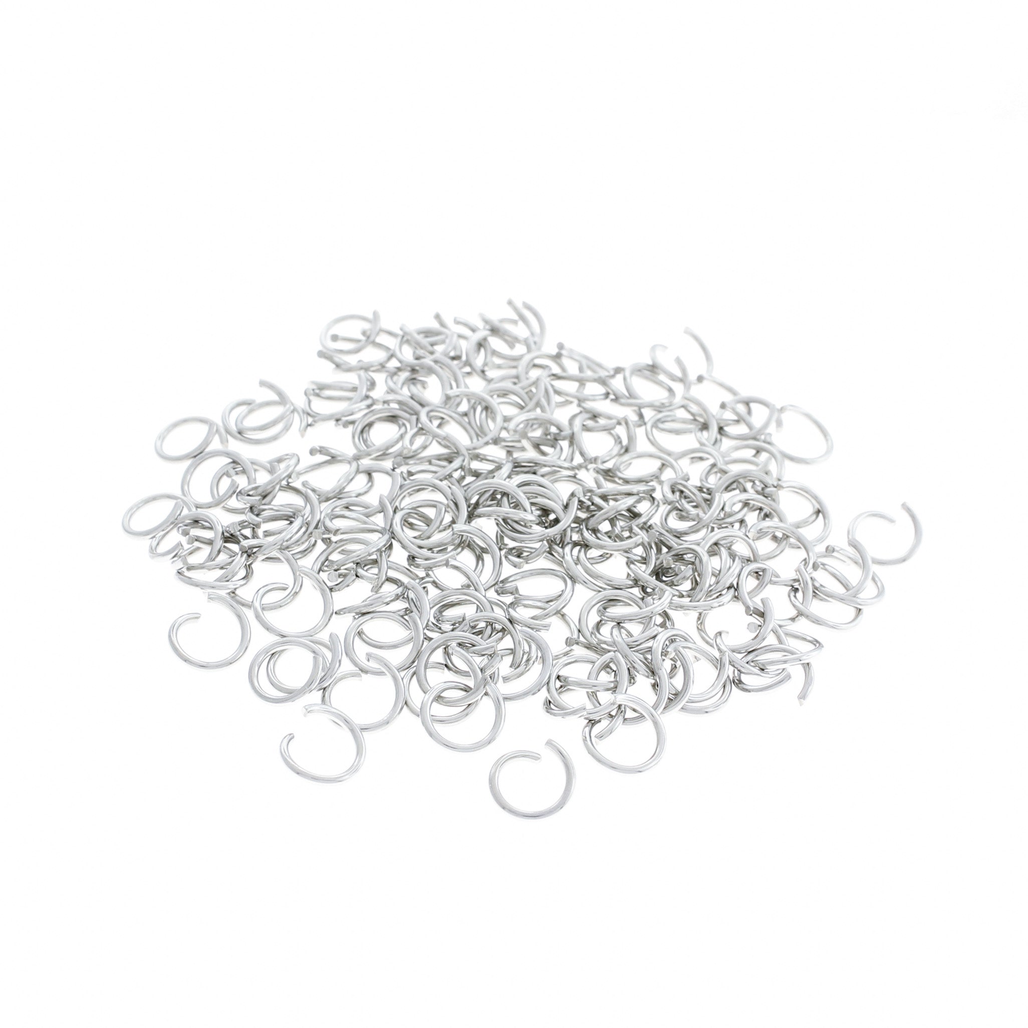 Anneaux en acier inoxydable 9 mm x 1,2 mm - Calibre 16 ouvert - 200 anneaux - SS009