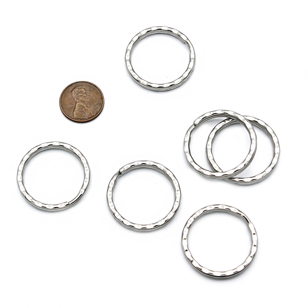 Stainless Steel Key Rings - 30mm - 6 Pieces - Z1639