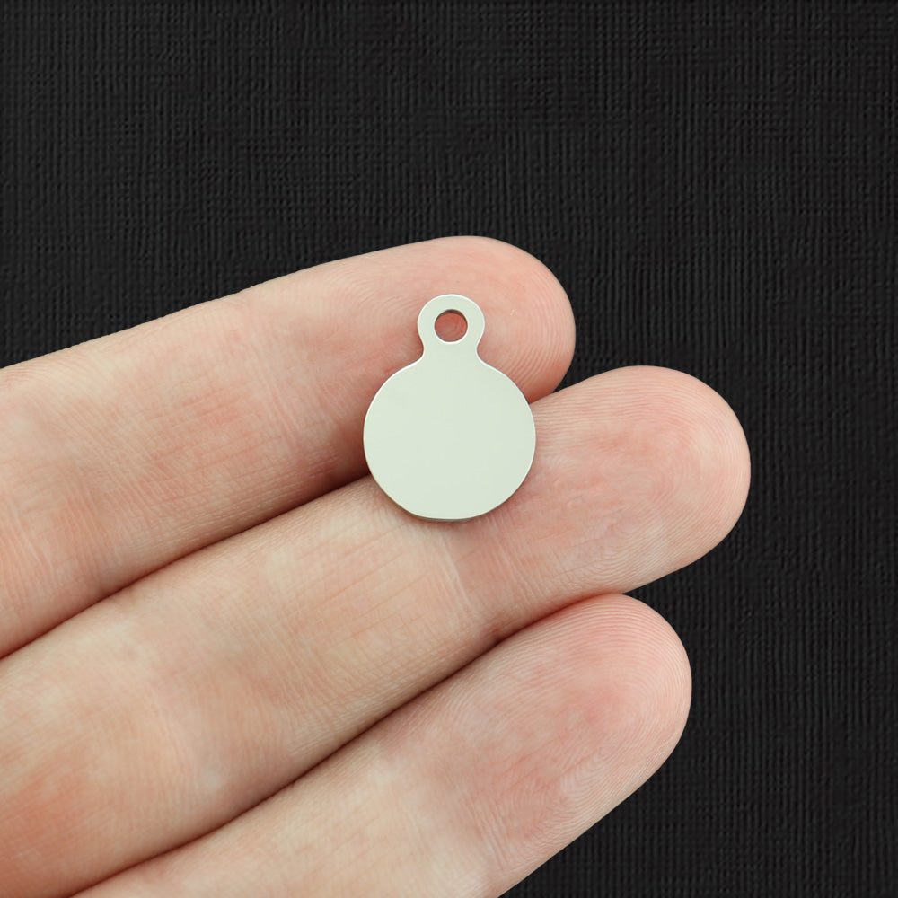 Stainless Steel Number Charms - Choose your Number & Quantity - Numbers 1-25 - 13mm With Loop - NUMBER001BFS-IND