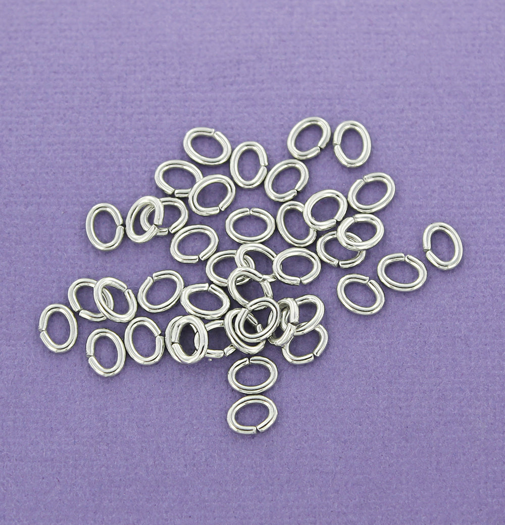 Anneaux ovales en acier inoxydable 6,5 mm x 5 mm x 1,2 mm - Calibre 16 ouvert - 50 anneaux - SS052