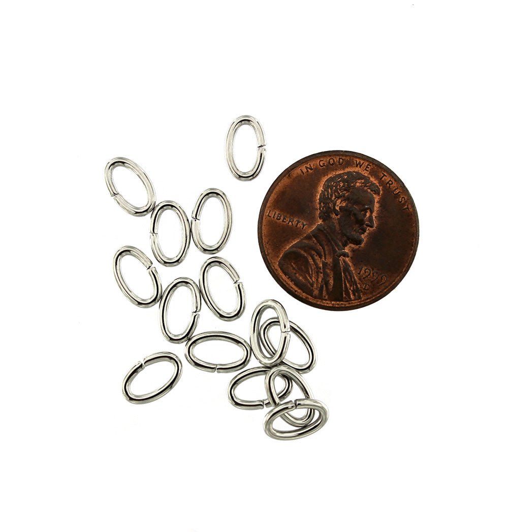 Stainless Steel Oval Jump Rings 8mm x 5mm x 1.2mm - Open 16 Gauge - 200 Rings - J187