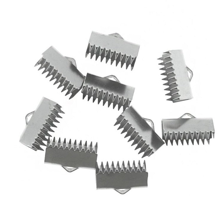 Stainless Steel Ribbon Ends - 15mm x 9mm - 10 Pieces - FD904