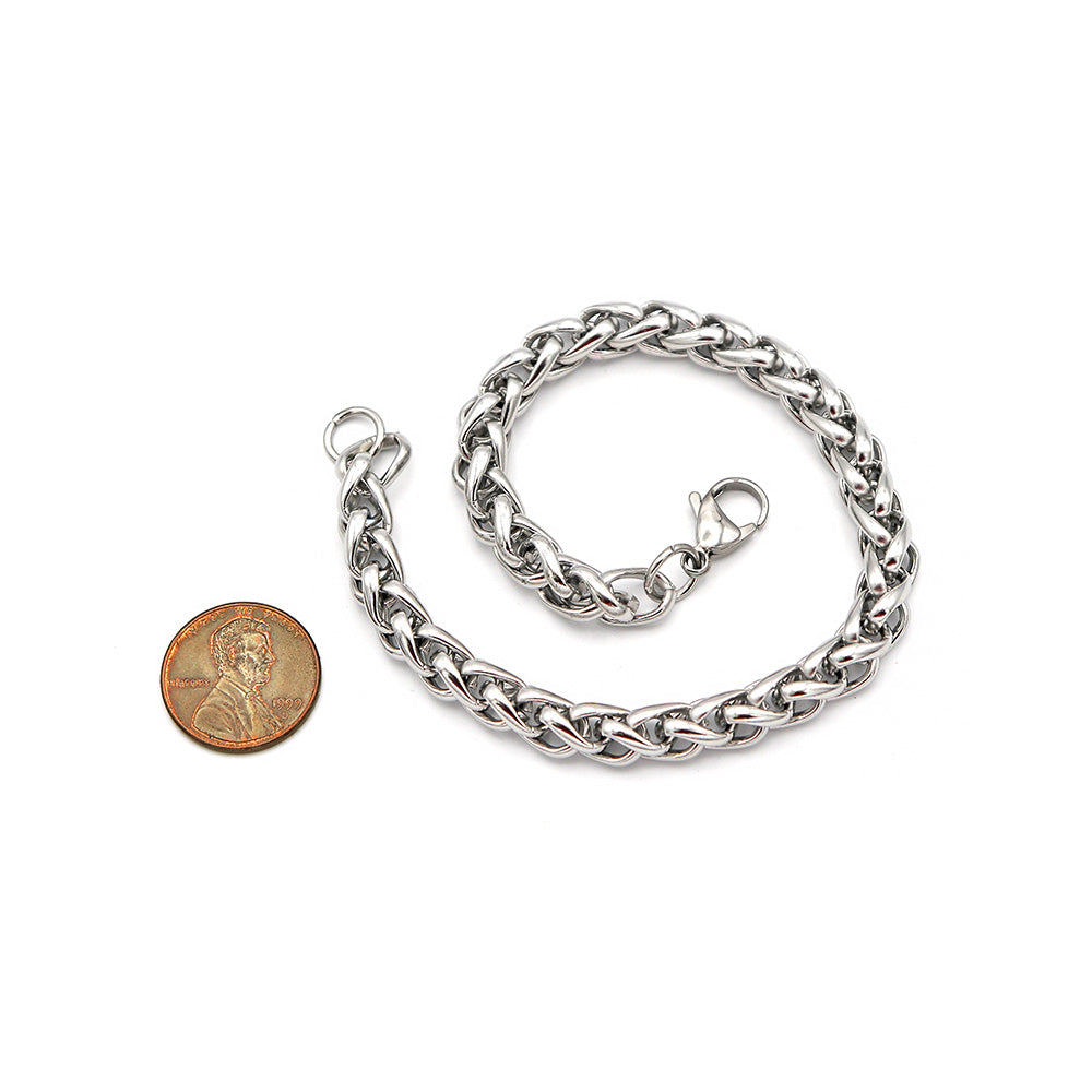 Stainless Steel Rope Chain Bracelets 9" - 6mm - Choose Your Quantity!