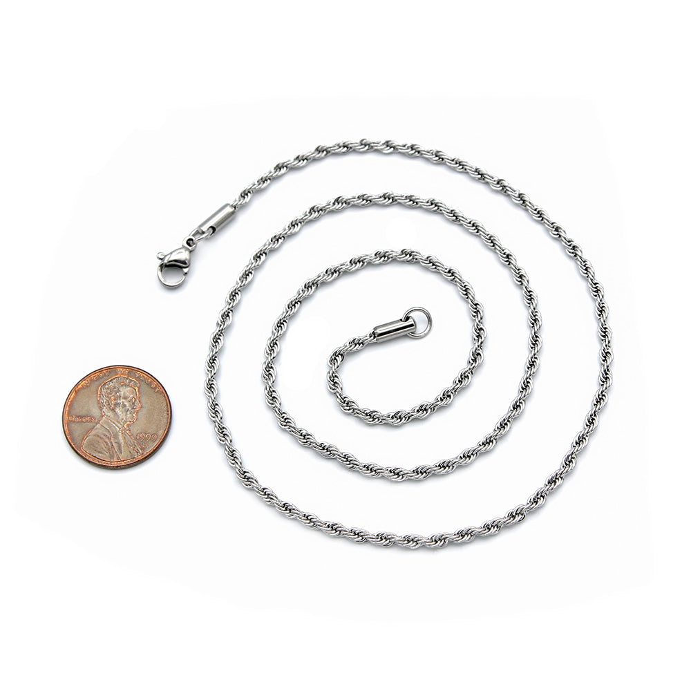 Collier Chaîne Corde en Acier Inoxydable 20" - 2.5mm - 1 Collier - N730
