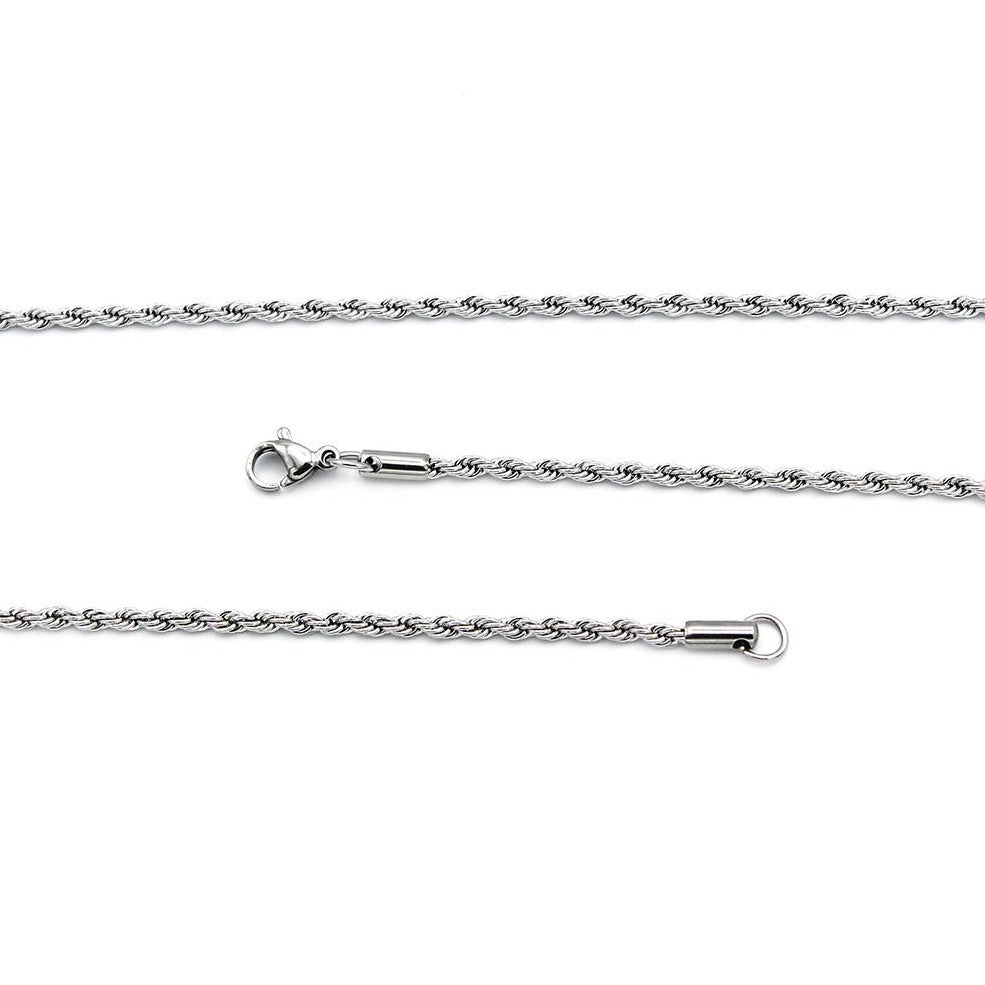 Collier Chaîne Corde en Acier Inoxydable 20" - 2.5mm - 1 Collier - N730