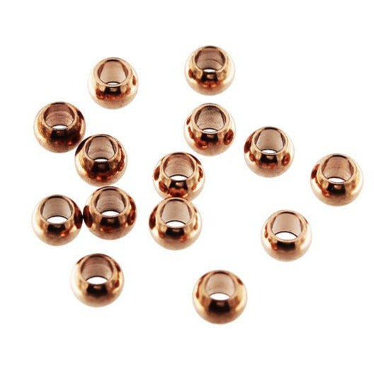 Perles d'espacement en acier inoxydable 2,9 mm x 4 mm - ton or rose - 10 perles - FD778