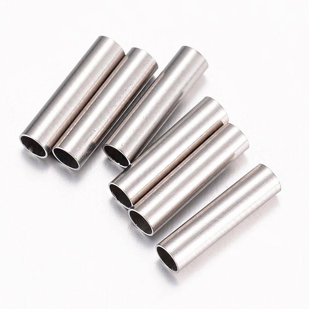 Stainless Steel Spacer Metal Beads 10mm x 3mm - Silver Tone - 20 Beads - FF218