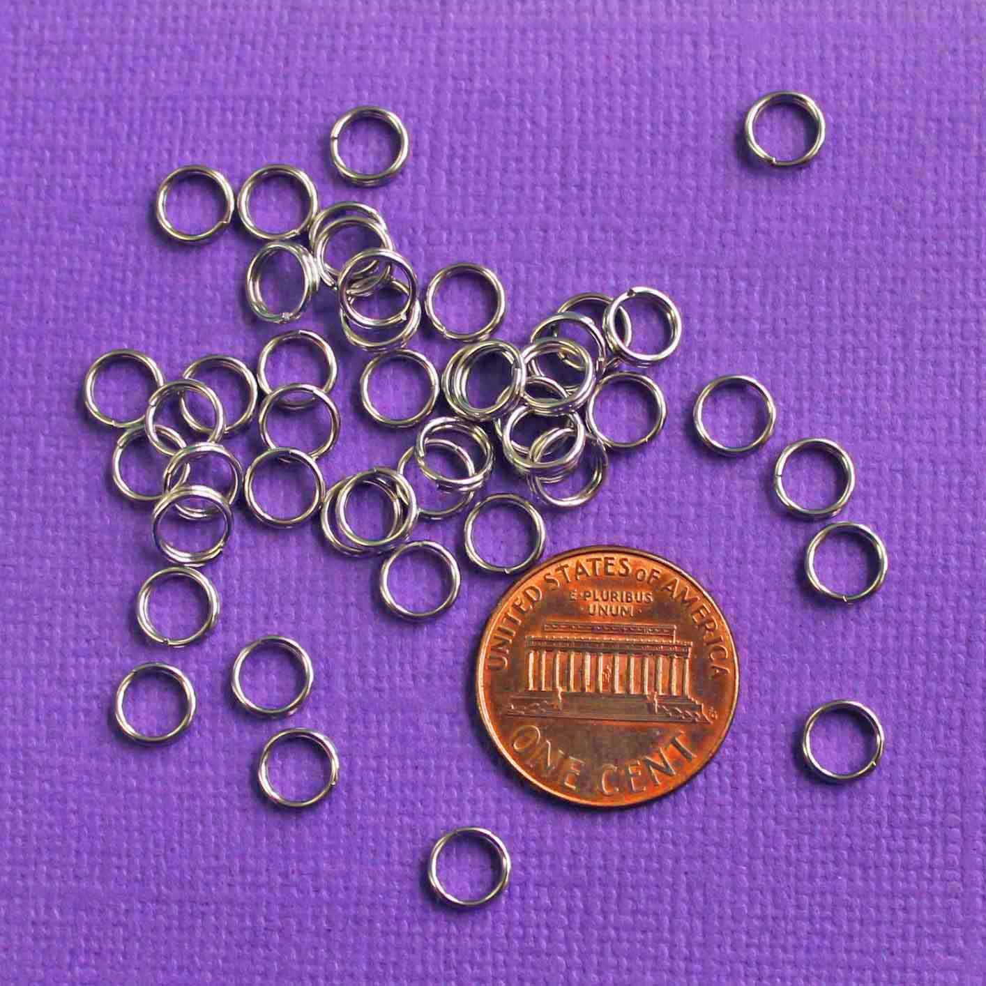 Stainless Steel Split Rings 6mm x 2mm - Open 14 Gauge - 100 Rings - SS002