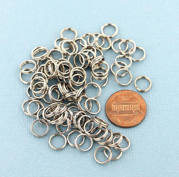 Stainless Steel Split Rings 8mm x 1.8mm - Open 13 Gauge - 50 Rings - J036