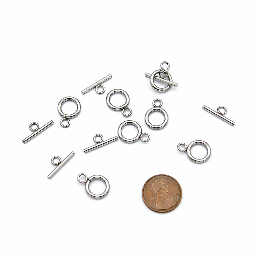 Stainless Steel Toggle Clasps 16mm x 12mm - 30 Sets 60 Pieces - FD997