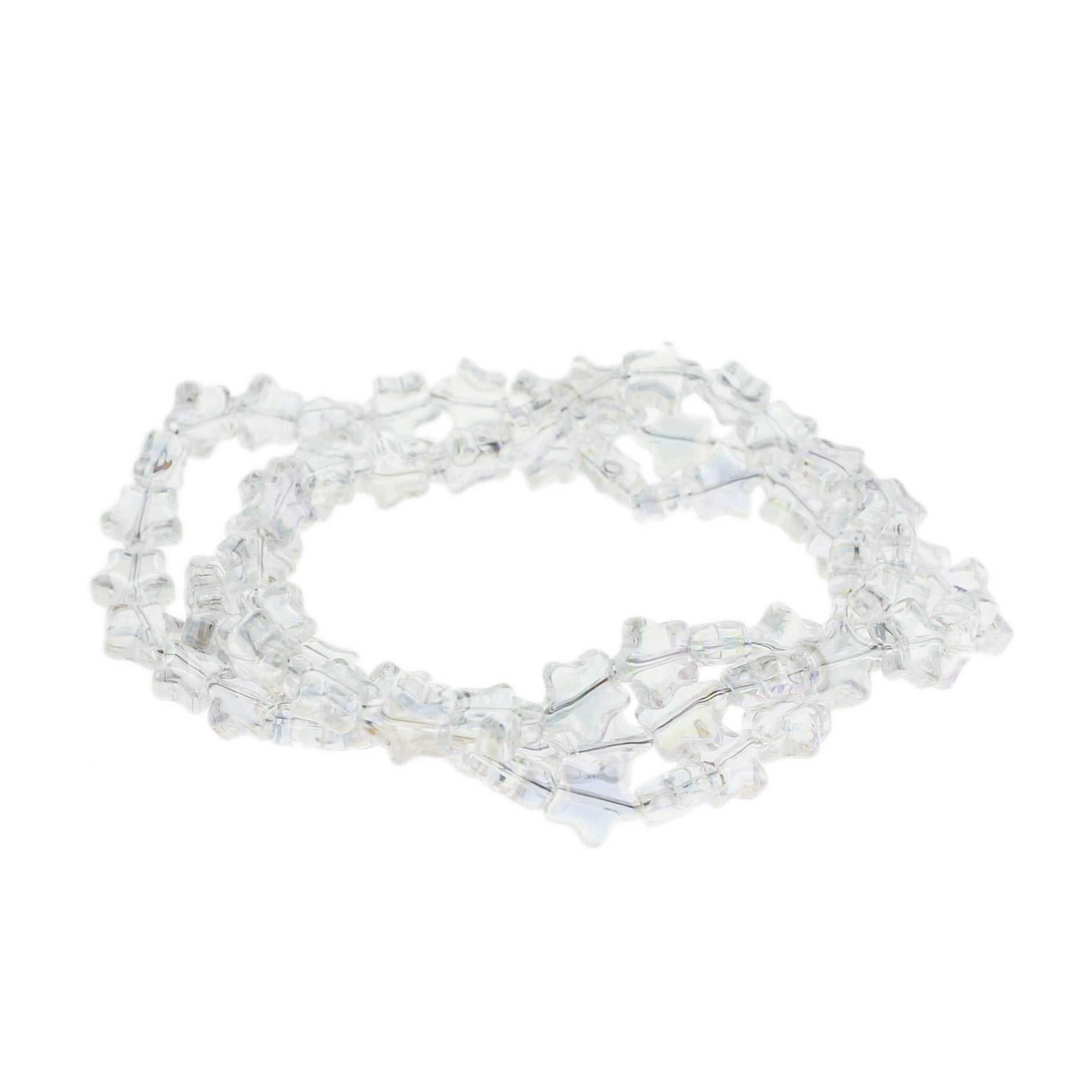 Star Glass Beads 9mm - Electroplated Clear - 20 Beads - BD2674