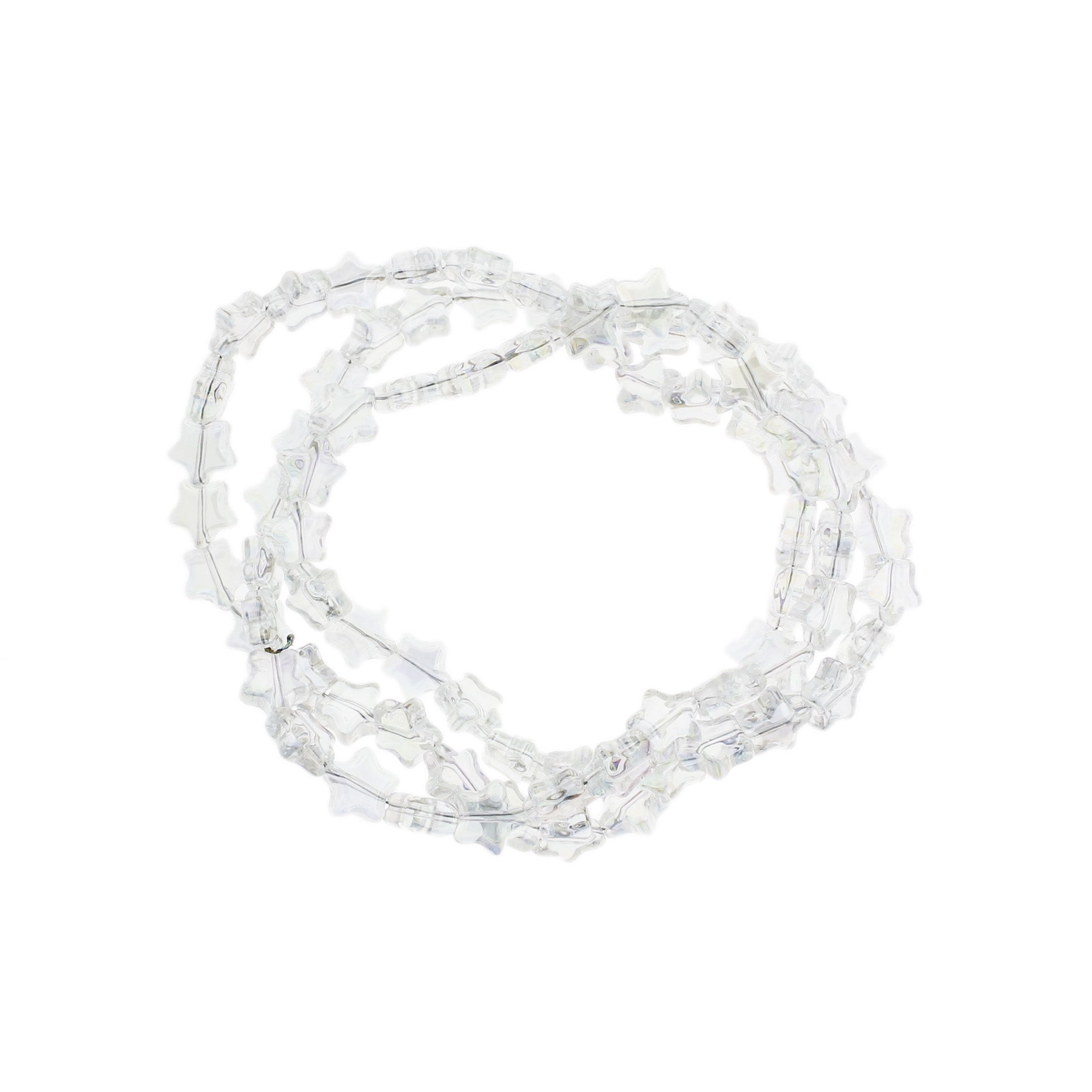 Star Glass Beads 9mm - Electroplated Clear - 20 Beads - BD2674