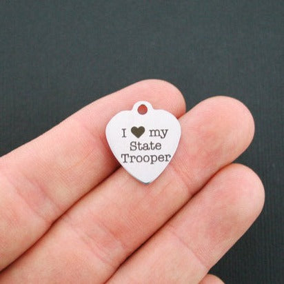State Trooper Stainless Steel Charms - I love my - BFS011-1066