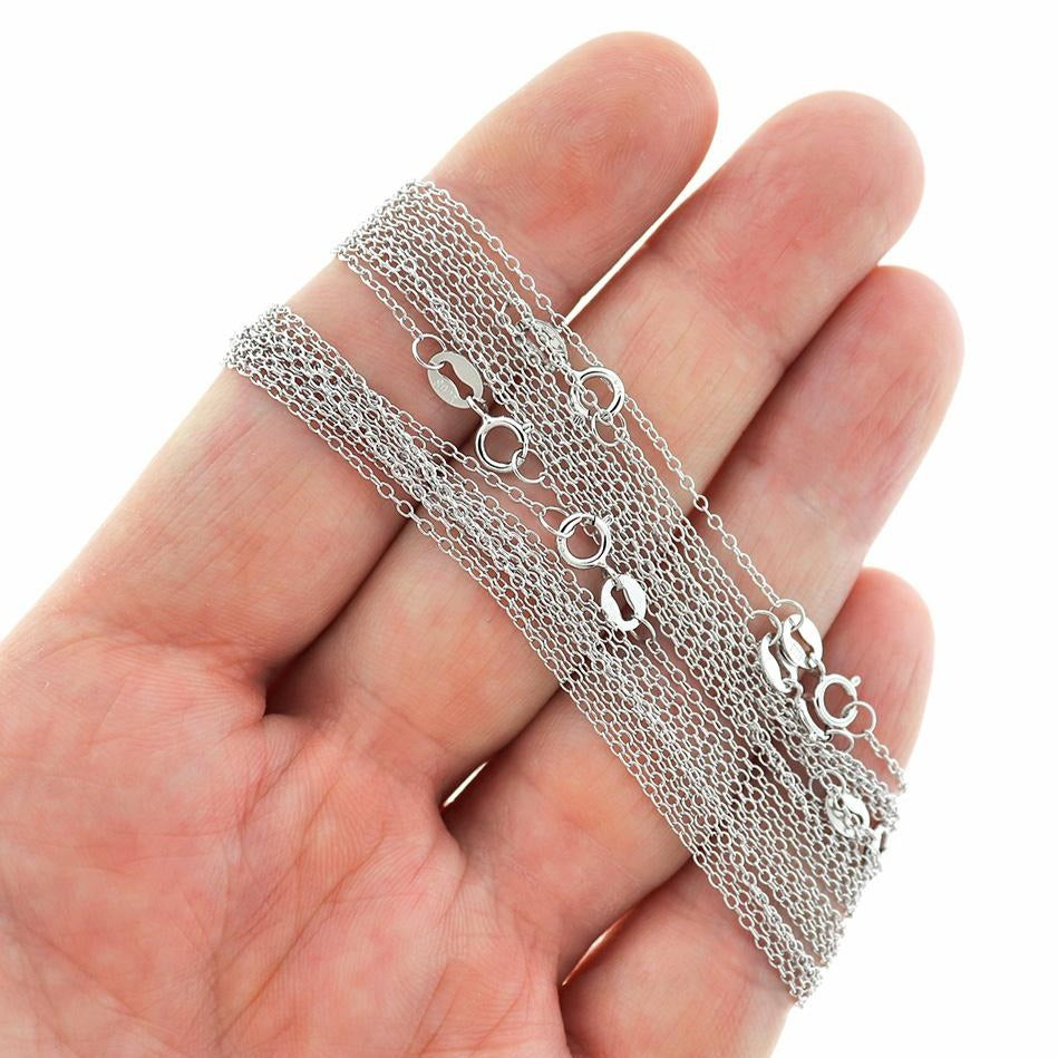 Collier Chaîne Câble Argent Massif 17" - 1mm - 1 Collier - ST011