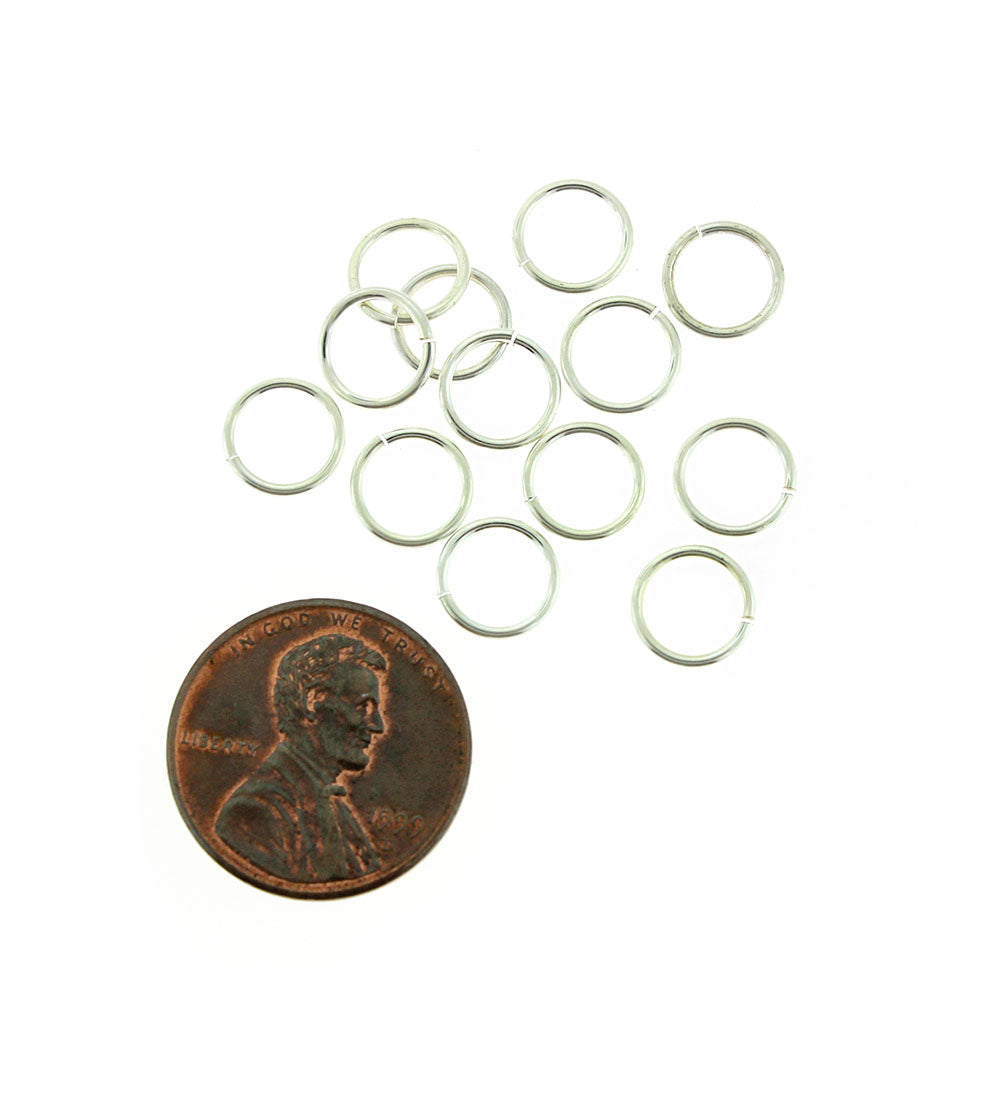 Sterling Silver Jump Rings 8mm x 1mm - Open 18 Gauge - 4 Rings - ST005