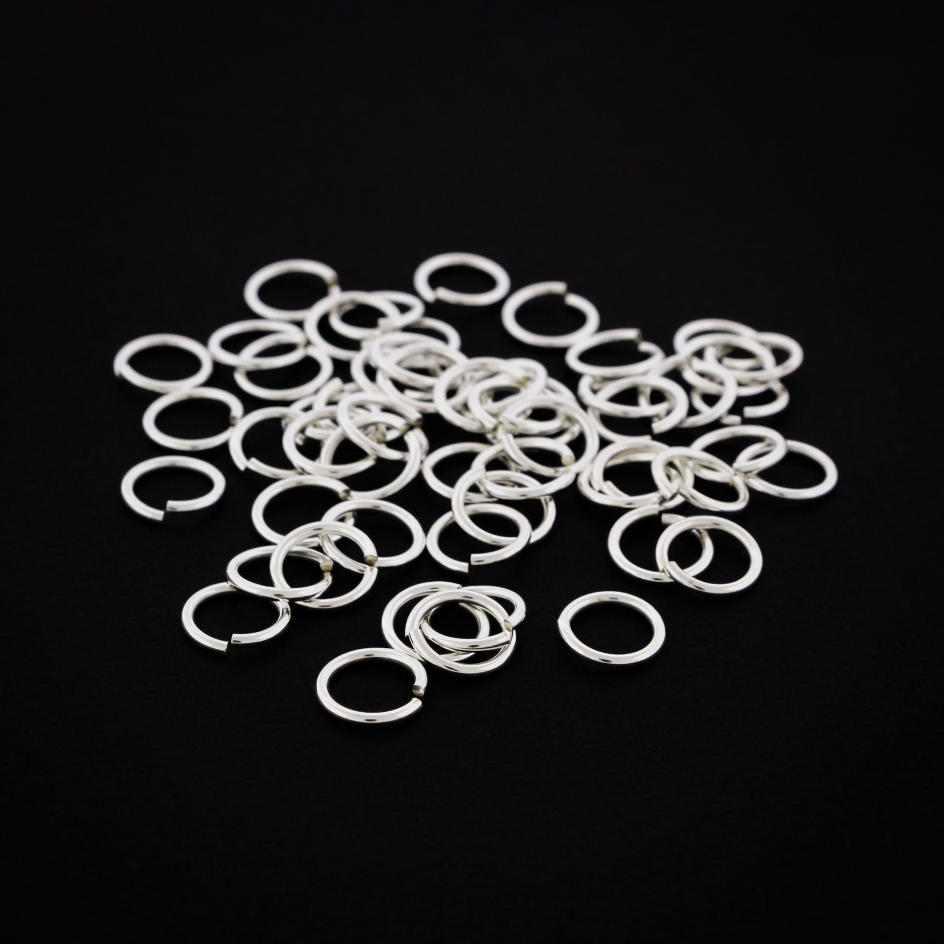 Sterling Silver Jump Rings 8mm x 1mm - Open 18 Gauge - 4 Rings - ST005