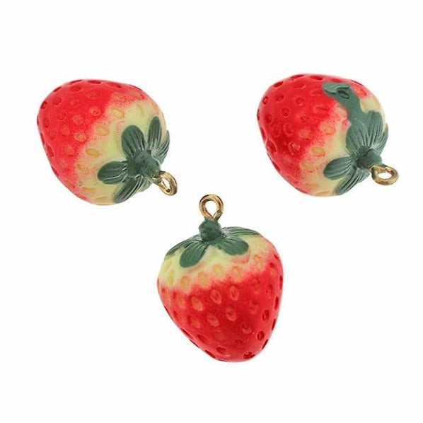 Strawberry Acrylic Charm 3D - K341