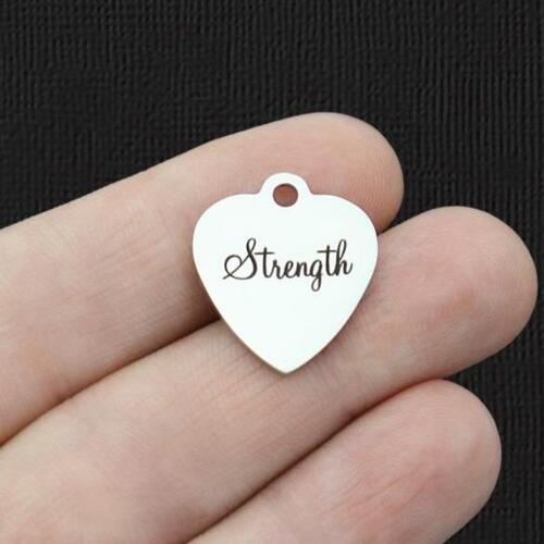Strength Stainless Steel Charms - BFS011-5781
