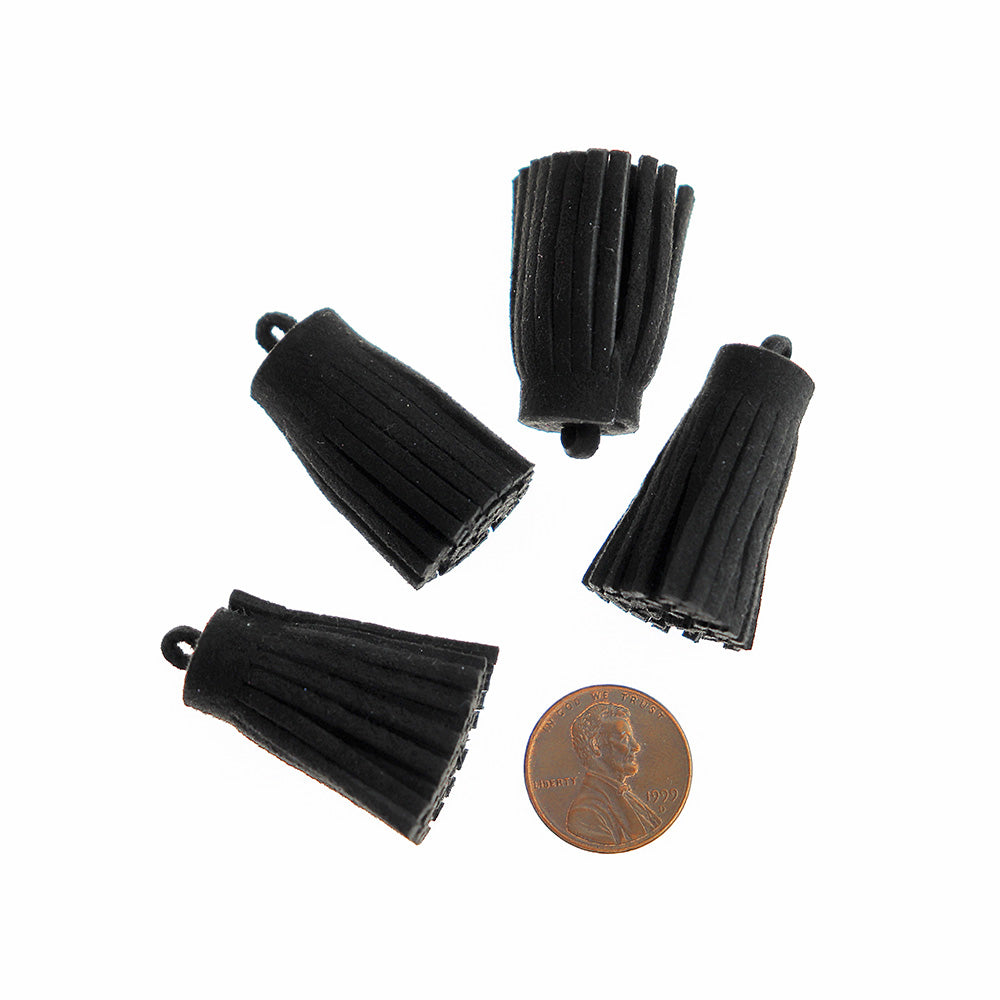 Suede Tassels - Black - 4 Pieces - Z158