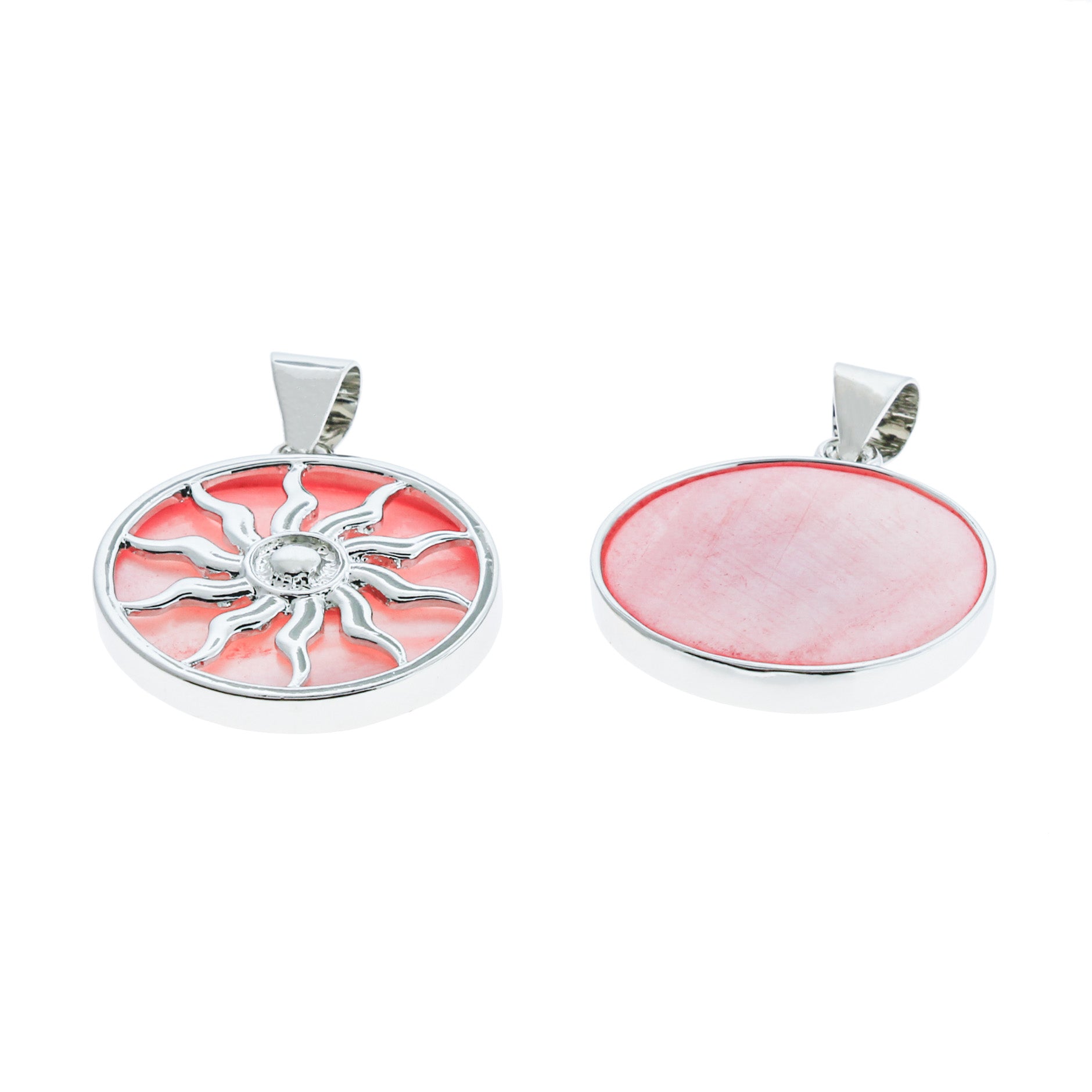 Sun Silver Tone and Resin Charm - Z1107