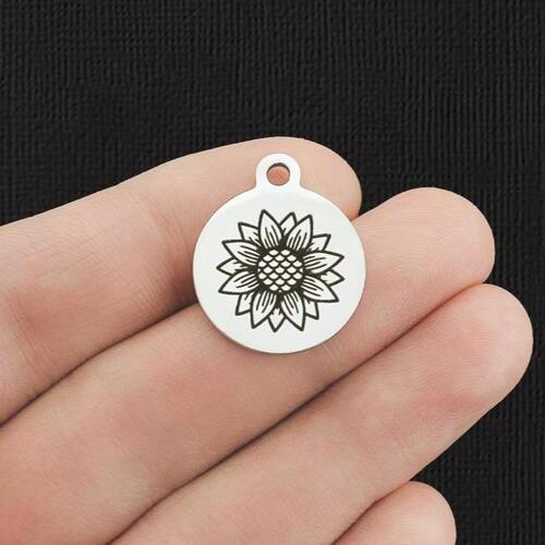 Sunflower Stainless Steel Charms - BFS001-5866
