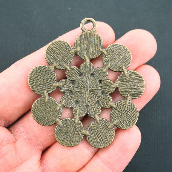 Swirl Pendant Antique Bronze Tone Charm - BC496