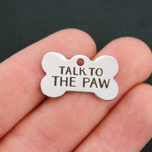 Talk to the Paw Stainless Steel Dog Bone Charms - BFS020-0843
