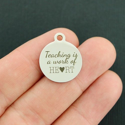 Teaching Stainless Steel Charms - is a work of heart - BFS001-3825